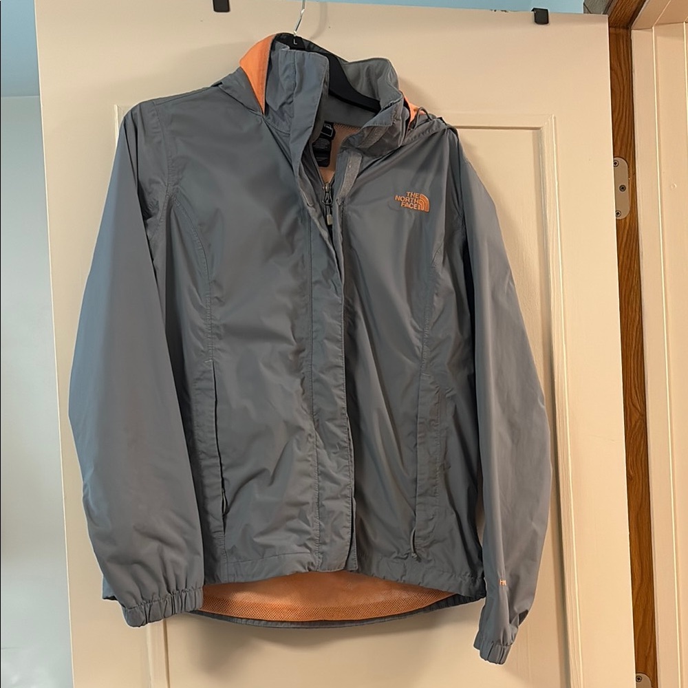 The North Face Gray Jacket with Orange Highlights